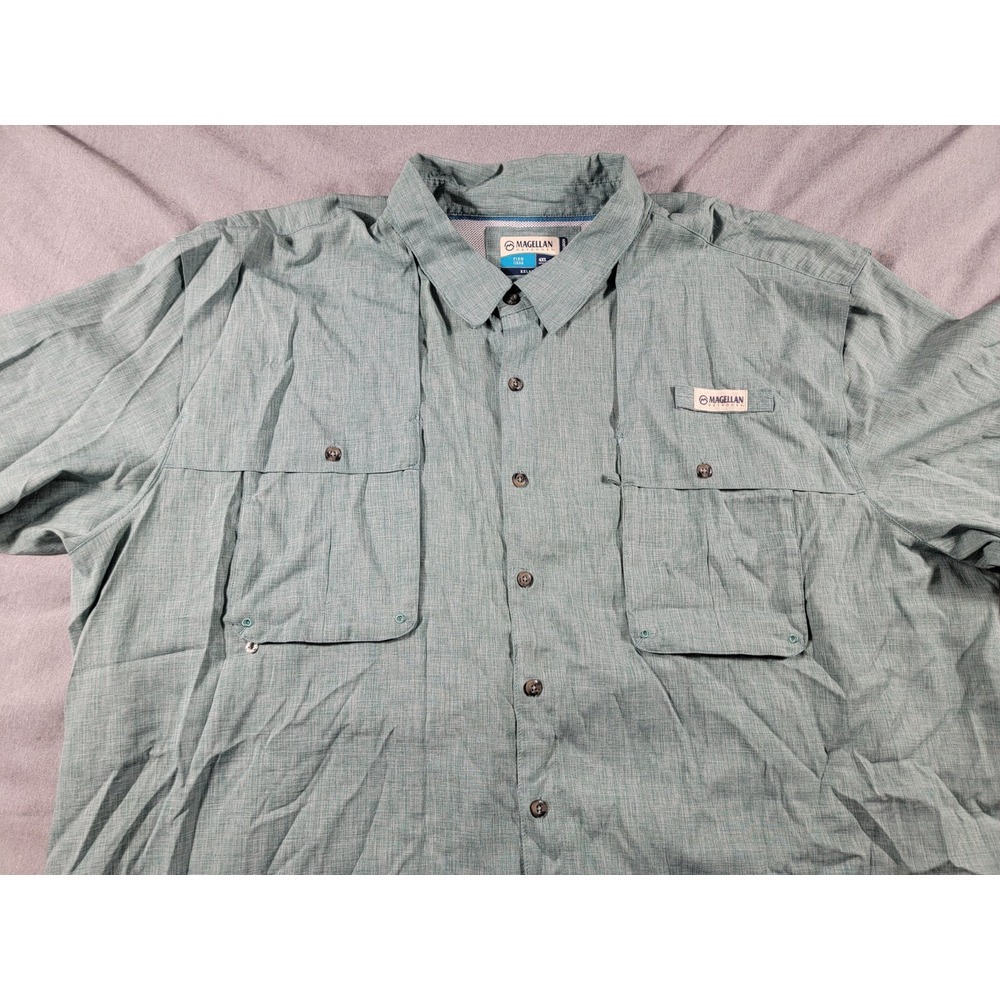 Magellan‎ Fish Gear Relaxed Fit Moisture Wick Outdoor Shirt 4XL Vented Chambray